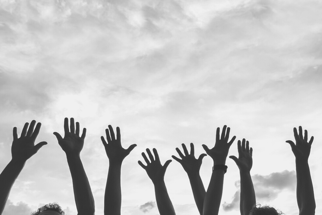 community initiative or volunteering concept, hands of group of people